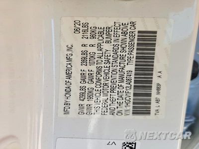 Zdjęcie 12 z 12 samochodu: 2020 HONDA ACCORD LX VIN:1HGCV1F12LA087419 - miniatura