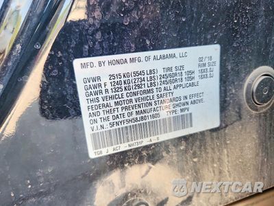 Zdjęcie 13 z 13 samochodu: 2018 HONDA PILOT EXL VIN:5FNYF5H58JB011605 - miniatura