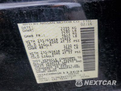 Zdjęcie 13 z 13 samochodu: 2016 NISSAN MURANO SL VIN:5N1AZ2MHXGN113694 - miniatura