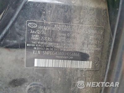 Zdjęcie 12 z 12 samochodu: 2020 HYUNDAI SONATA SE VIN:5NPEG4JA0LH056866 - miniatura