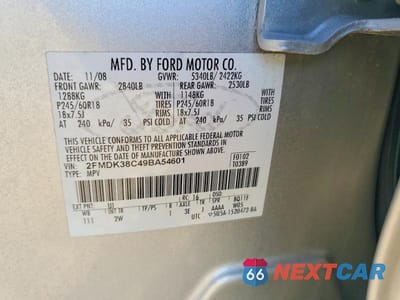 Zdjęcie 13 z 13 samochodu: 2009 FORD EDGE SEL VIN:2FMDK38C49BA54601 - miniatura