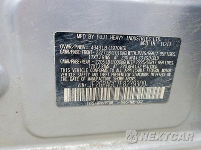 Zdjęcie 13 z 13 samochodu: 2014 SUBARU XV CROSSTREK 2.0 LIMITED VIN:JF2GPAGC7E8239300 - miniatura