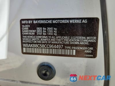 Zdjęcie 12 z 12 samochodu: 2012 BMW 750 LI VIN:WBAKB8C58CC964497 - miniatura