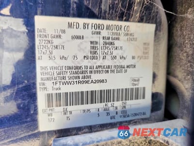 Zdjęcie 13 z 13 samochodu: 2009 FORD F350 SUPER DUTY VIN:1FTWW31R09EA20983 - miniatura
