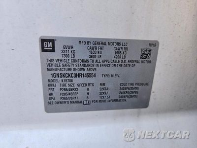 Zdjęcie 13 z 13 samochodu: 2017 CHEVROLET TAHOE K1500 PREMIER VIN:1GNSKCKC0HR146554 - miniatura