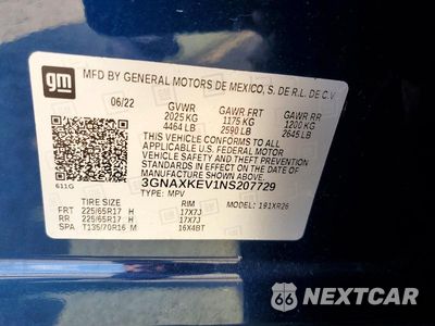 Zdjęcie 13 z 13 samochodu: 2022 CHEVROLET EQUINOX LT VIN:3GNAXKEV1NS207729 - miniatura