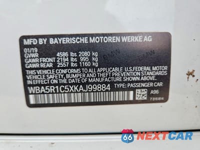 Zdjęcie 12 z 12 samochodu: 2019 BMW 330I VIN:WBA5R1C5XKAJ99884 - miniatura