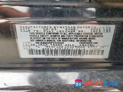 Zdjęcie 12 z 12 samochodu: 2023 NISSAN SENTRA SV VIN:3N1AB8CV6PY232450 - miniatura