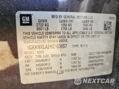 Zdjęcie 14 z 14 samochodu: 2017 GMC ACADIA SLE VIN:1GKKNKLA2HZ163657 - miniatura