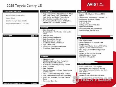 Zdjęcie 12 z 13 samochodu: 2025 TOYOTA CAMRY LE VIN:4T1DAACK8SU014978 - miniatura