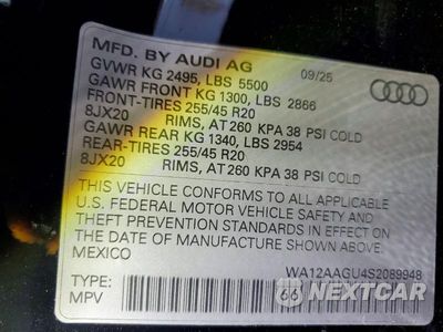 Zdjęcie 14 z 14 samochodu: 2025 AUDI Q5 PREMIUM PLUS VIN:WA12AAGU4S2089948 - miniatura