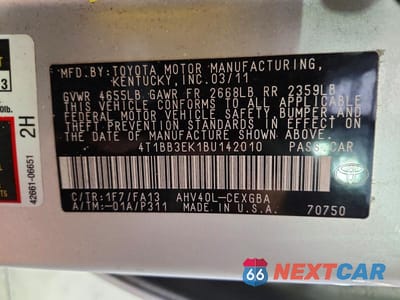 Zdjęcie 12 z 12 samochodu: 2011 TOYOTA CAMRY HYBRID VIN:4T1BB3EK1BU142010 - miniatura