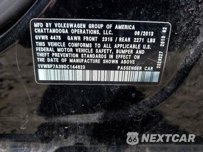 Zdjęcie 12 z 12 samochodu: 2013 VOLKSWAGEN PASSAT SE VIN:1VWBP7A39DC144623 - miniatura