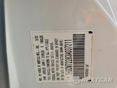 Zdjęcie 12 z 12 samochodu: 2003 HONDA ACCORD LX VIN:1HGCM72283A037211 - miniatura