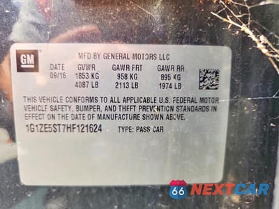 Zdjęcie 12 z 12 samochodu: 2017 CHEVROLET MALIBU LT VIN:1G1ZE5ST7HF121624 - miniatura