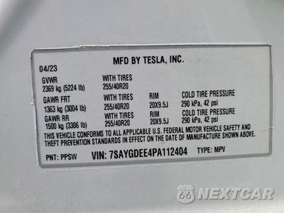 Zdjęcie 13 z 13 samochodu: 2023 TESLA MODEL Y VIN:7SAYGDEE4PA112404 - miniatura