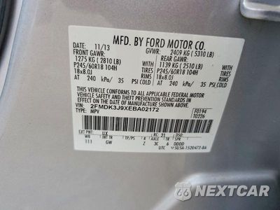 Zdjęcie 13 z 13 samochodu: 2014 FORD EDGE SEL VIN:2FMDK3J9XEBA02172 - miniatura