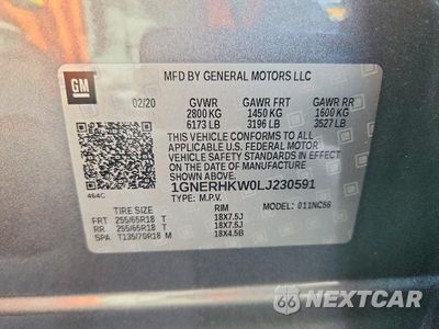 Zdjęcie 12 z 12 samochodu: 2020 CHEVROLET TRAVERSE LT VIN:1GNERHKW0LJ230591 - miniatura