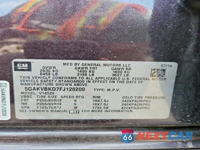 Zdjęcie 12 z 12 samochodu: 2015 BUICK ENCLAVE VIN:5GAKVBKD7FJ128200 - miniatura