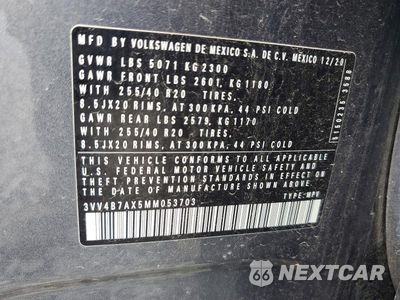 Zdjęcie 13 z 13 samochodu: 2021 VOLKSWAGEN TIGUAN SEL PREMIUM R-LINE VIN:3VV4B7AX5MM053703 - miniatura