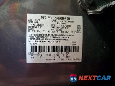 Zdjęcie 14 z 14 samochodu: 2021 FORD EXPLORER XLT VIN:1FMSK8DH1MGC45884 - miniatura