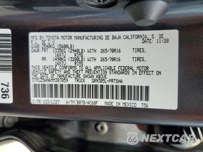 Zdjęcie 12 z 12 samochodu: 2021 TOYOTA TACOMA TRD OFF-ROAD VIN:3TMCZ5AN6MM387859 - miniatura