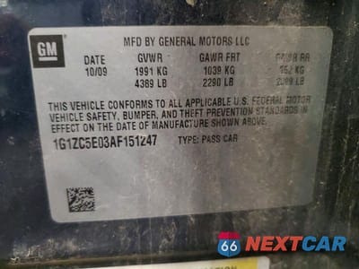 Zdjęcie 13 z 13 samochodu: 2010 CHEVROLET MALIBU 1LT VIN:1G1ZC5E03AF151247 - miniatura