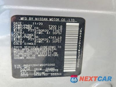 Zdjęcie 13 z 13 samochodu: 2021 NISSAN ARMADA SL VIN:JN8AY2BA1M9370250 - miniatura