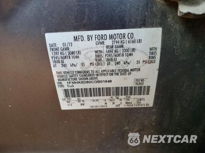 Zdjęcie 13 z 13 samochodu: 2012 FORD EXPLORER XLT VIN:1FMHK8D80CGB01848 - miniatura