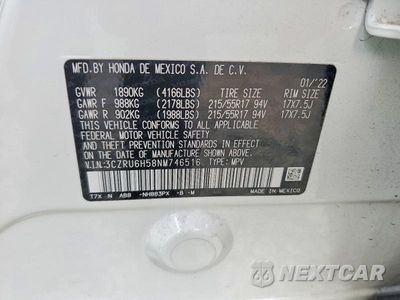 Zdjęcie 12 z 12 samochodu: 2022 HONDA HR-V EX VIN:3CZRU6H58NM746516 - miniatura