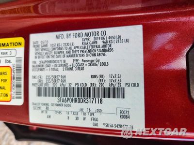 Zdjęcie 12 z 12 samochodu: 2013 FORD FUSION SE VIN:3FA6P0HR0DR317118 - miniatura