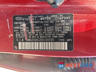 Zdjęcie 13 z 13 samochodu: 2011 HYUNDAI TUCSON GLS VIN:KM8JU3AC2BU126595 - miniatura