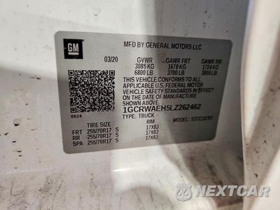 Zdjęcie 12 z 12 samochodu: 2020 CHEVROLET SILVERADO C1500 VIN:1GCRWAEH5LZ262462 - miniatura