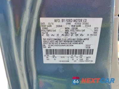 Zdjęcie 13 z 13 samochodu: 2010 FORD ESCAPE XLT VIN:1FMCU0DG3AKC63304 - miniatura