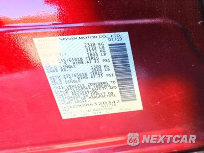 Zdjęcie 14 z 14 samochodu: 2019 NISSAN MURANO S VIN:5N1AZ2MJ9KN120342 - miniatura