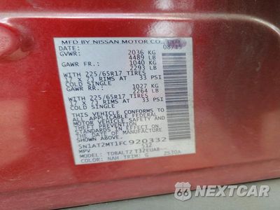 Zdjęcie 13 z 13 samochodu: 2015 NISSAN ROGUE SV VIN:5N1AT2MT1FC920332 - miniatura