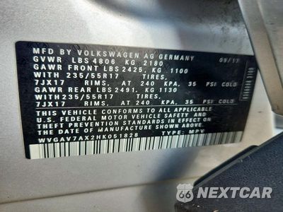 Zdjęcie 13 z 13 samochodu: 2017 VOLKSWAGEN TIGUAN S VIN:WVGAV7AX2HK051828 - miniatura