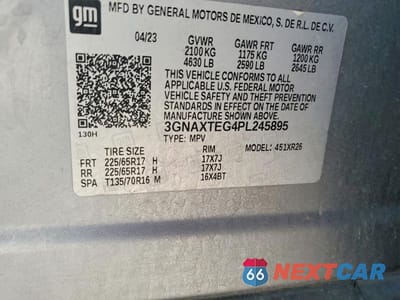 Zdjęcie 13 z 13 samochodu: 2023 CHEVROLET EQUINOX LT VIN:3GNAXTEG4PL245895 - miniatura