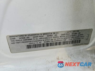 Zdjęcie 12 z 12 samochodu: 2010 VOLKSWAGEN JETTA SE VIN:3VWRZ7AJ4AM051798 - miniatura