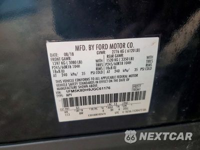 Zdjęcie 13 z 13 samochodu: 2018 FORD EXPLORER XLT VIN:1FM5K8DH9JGC61176 - miniatura