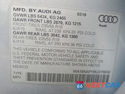 Zdjęcie 13 z 13 samochodu: 2019 AUDI Q5 PREMIUM PLUS VIN:WA1BNAFY6K2076630 - miniatura