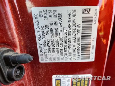 Zdjęcie 13 z 13 samochodu: 2018 HONDA CR-V EX VIN:2HKRW1H54JH510903 - miniatura