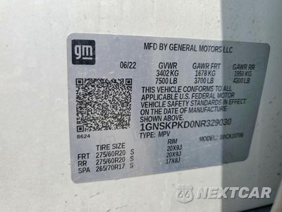 Zdjęcie 14 z 14 samochodu: 2022 CHEVROLET TAHOE K1500 Z71 VIN:1GNSKPKD0NR329030 - miniatura