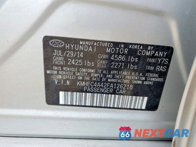 Zdjęcie 12 z 12 samochodu: 2015 HYUNDAI SONATA HYBRID LIMITED VIN:KMHEC4A42FA126218 - miniatura