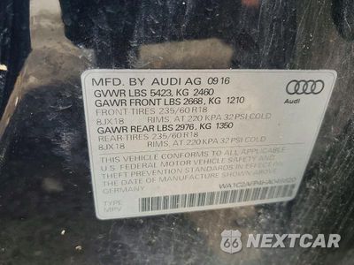 Zdjęcie 13 z 13 samochodu: 2017 AUDI Q5 PREMIUM VIN:WA1C2AFP4HA049820 - miniatura
