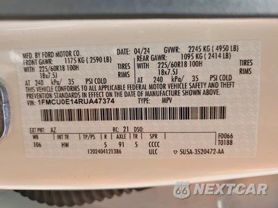Zdjęcie 14 z 14 samochodu: 2024 FORD ESCAPE VIN:1FMCU0E14RUA47374 - miniatura