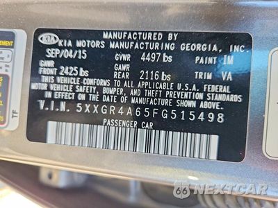 Zdjęcie 12 z 12 samochodu: 2015 KIA OPTIMA SX VIN:5XXGR4A65FG515498 - miniatura