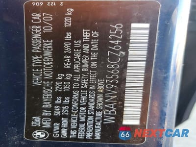 Zdjęcie 12 z 12 samochodu: 2008 BMW 535 XI VIN:WBANV93568CZ64256 - miniatura