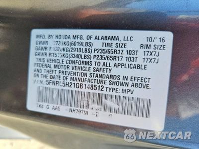 Zdjęcie 13 z 13 samochodu: 2016 HONDA ODYSSEY LX VIN:5FNRL5H21GB148512 - miniatura