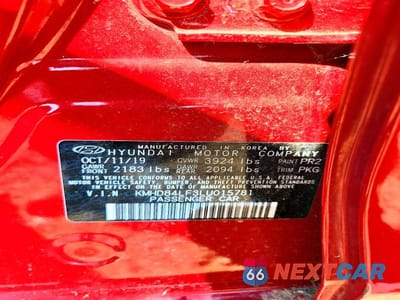 Zdjęcie 12 z 12 samochodu: 2020 HYUNDAI ELANTRA VALUE EDITION VIN:KMHD84LF3LU015781 - miniatura